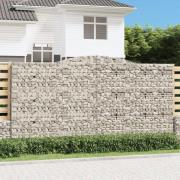 vidaXL Gabionkurver buede 25 stk 400x30x200/220 cm galvanisert jern