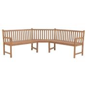 vidaXL Hjørnebenk for hage 185x185x90 cm heltre teak