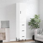 vidaXL Highboard hvit 34,5x34x180 cm konstruert tre