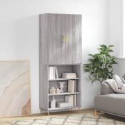 vidaXL Highboard grå sonoma 69,5x34x180 cm konstruert tre