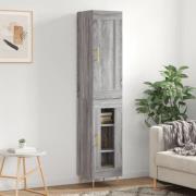 vidaXL Highboard grå sonoma 34,5x34x180 cm konstruert tre