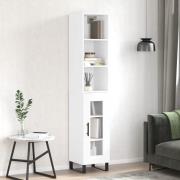 vidaXL Highboard hvit 34,5x34x180 cm konstruert tre