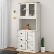 vidaXL Highboard VIGO hvit 78x40x175 cm heltre furu