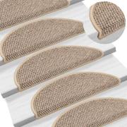 vidaXL Selvklebende trappematter sisal 15 stk 56x17x3 cm mørk beige