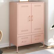 vidaXL Highboard rosa 68x39x101,5 cm stål