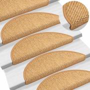 vidaXL Selvklebende trappematter sisal-utseende 15 stk 56x17x3 sisal