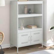 vidaXL Highboard hvit 68x39x113 cm stål