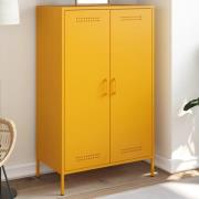 vidaXL Highboard sennepsgul 68x39x113 cm stål