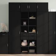 vidaXL Highboard svart 70x42,5x185 cm konstruert tre