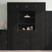 vidaXL Highboard svart 80x42,5x185 cm konstruert tre