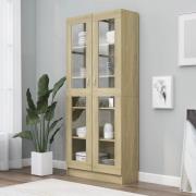 vidaXL Vitrine sonoma eik 82,5x30,5x185,5 cm konstruert tre