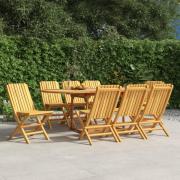 vidaXL Klappstoler 8 stk 47x47x89 cm heltre teak