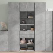 vidaXL Highboard betonggrå 70x42,5x185 cm konstruert tre