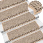 vidaXL Selvklebende trappematter sisal-utseende 15 stk 65x21x4cm beige