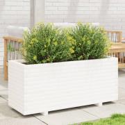 vidaXL Plantekasse hvit 110x40x49,5 cm heltre furu