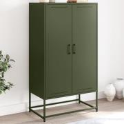 vidaXL Highboard olivengrønn 68,5x38,5x123,5 cm stål