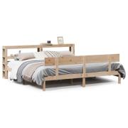 vidaXL Sengeramme med madrass 200x200 cm heltre furu