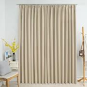 vidaXL Lystett gardin med metallkroker beige 290x245 cm