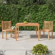 vidaXL Hagespisegruppe 3 deler heltre teak