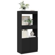 vidaXL Highboard svart 63x33x140 cm konstruert tre