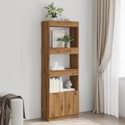 vidaXL Highboard artisan eik 63x33x180 cm konstruert tre