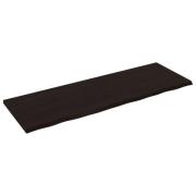 vidaXL Vegghylle mørkebrun 180x60x(2-4) cm behandlet heltre eik