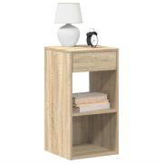 vidaXL Nattbord med skuff 2 stk sonoma eik 35x34x66,5 cm