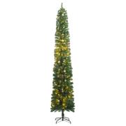 vidaXL Slankt juletre med 300 LED og kulesett 270 cm