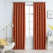 vidaXL Lystette gardiner med kroker 2 stk rust 140x175 cm