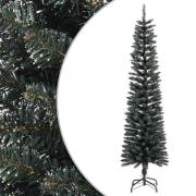 vidaXL Kunstig slankt juletre med stativ grønn 180 cm PVC