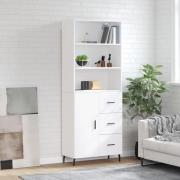 vidaXL Highboard hvit 69,5x34x180 cm konstruert tre