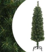 vidaXL Slankt kunstig juletre med stativ grønn 120 cm PVC