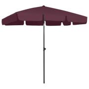 vidaXL Strandparasoll vinrød 200x125 cm