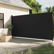 vidaXL Uttrekkbar sidemarkise svart 220x300 cm