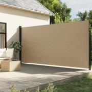 vidaXL Uttrekkbar sidemarkise beige 220x600 cm