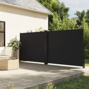 vidaXL Uttrekkbar sidemarkise 180x600 cm svart