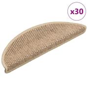 vidaXL Selvklebende trappematter sisal 30 stk 56x17x3 cm sand