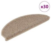 vidaXL Selvklebende trappematter sisal 30 stk 65x21x4 cm sand