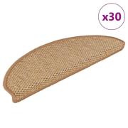 vidaXL Selvklebende trappematter sisal 30 stk 65x21x4 cm sisal