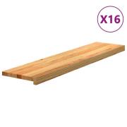 vidaXL Trappetrinn 16 stk lysebrun 110x25x2 cm heltre eik