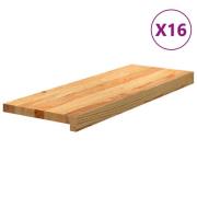 vidaXL Trappetrinn 16 stk lysebrun 70x30x2 cm heltre eik