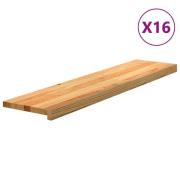 vidaXL Trappetrinn 16 stk lysebrun 110x30x2 cm heltre eik