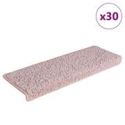 vidaXL Trappematter 30 stk 65x21x4 cm hvit og rosa