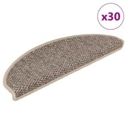 vidaXL Selvklebende trappematter sisal 30 stk 65x21x4 cm mørk beige