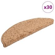 vidaXL Trappematter 30 stk beige 56x17x3 cm