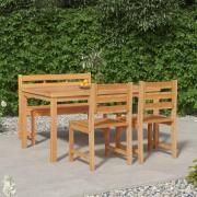 vidaXL Hagespisegruppe 4 deler heltre teak