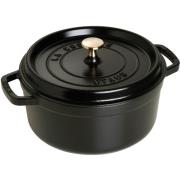 Staub Rund Gryte 24 cm 3,8 liter Svart