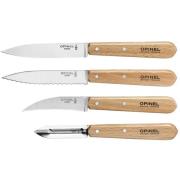 Opinel Essentials Skrellekniver sett 4 deler Bøk