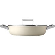 Smeg Traktørpanne m/lokk 28 cm, Creme