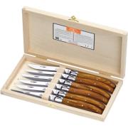 Jean Dubost Laguiole kniver, 6 stk, oliventre